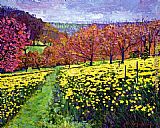 David Lloyd Glover Fields of Golden Daffodils painting